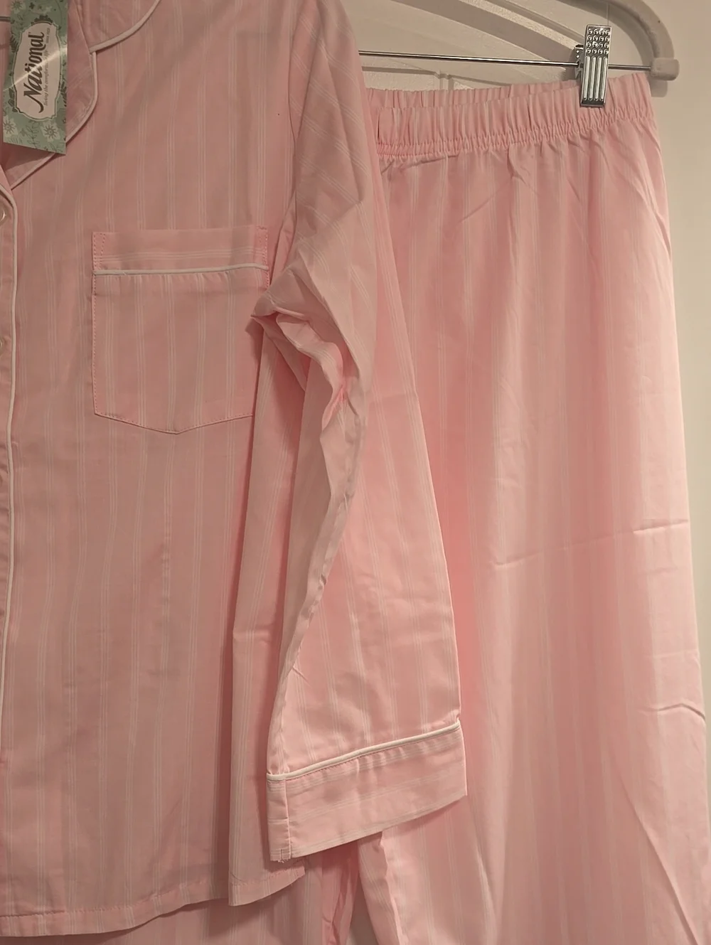 NWT Petite M. National Women's Aqua Blue Classic Pajama Set